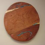Mesquite Lazy Susan with Turquoise Inlay