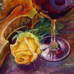 Rose, Wine, and Violin
11 x 24
Watercolor Batik
$420